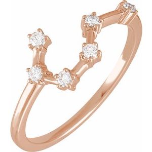 14K Rose 1/6 CTW Natural Diamond Taurus Constellation Ring Siddiqui Jewelers