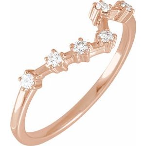 14K Rose 1/6 CTW Natural Diamond Pisces Constellation Ring Siddiqui Jewelers