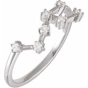 14K White 1/5 CTW Natural Diamond Leo Constellation Ring Siddiqui Jewelers