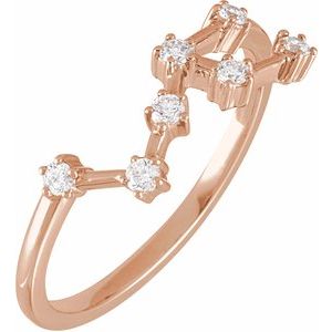14K Rose 1/5 CTW Natural Diamond Leo Constellation Ring Siddiqui Jewelers
