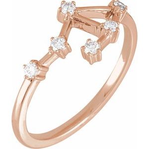 14K Rose 1/6 CTW Natural Diamond Libra Constellation Ring Siddiqui Jewelers
