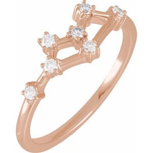 14K Rose 1/6 CTW Natural Diamond Gemini Constellation Ring Siddiqui Jewelers