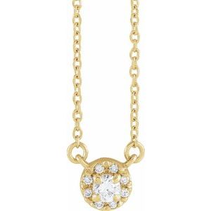 14K Yellow 1/8 CTW Natural Diamond 16" Necklace Siddiqui Jewelers