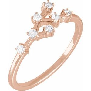 14K Rose 1/5 CTW Natural Diamond Cancer Constellation Ring Siddiqui Jewelers