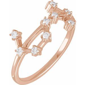 14K Rose 1/5 CTW Natural Diamond Scorpio Constellation Ring Siddiqui Jewelers