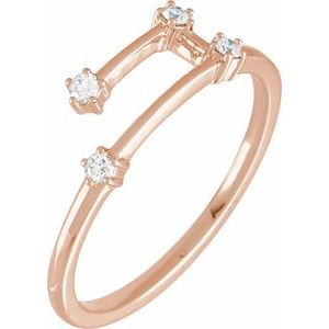14K Rose 1/10 CTW Natural Diamond Aries Constellation Ring Siddiqui Jewelers