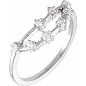 14K White 1/5 CTW Natural Diamond Capricorn Constellation Ring Siddiqui Jewelers