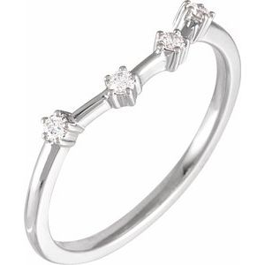 14K White 1/10 CTW Natural Diamond Aquarius Constellation Ring Siddiqui Jewelers