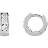 14K White 1/3 CTW Natural Diamond 10 mm Hinged Hoop Earrings Siddiqui Jewelers