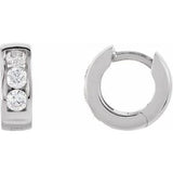 Sterling Silver 1/3 CTW Natural Diamond 10 mm Hinged Hoop Earrings Siddiqui Jewelers
