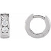 Platinum 5/8 CTW Natural Diamond 14 mm Hinged Hoop Earrings Siddiqui Jewelers