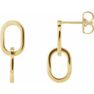 14K Yellow Interlocking Oval Earrings Siddiqui Jewelers