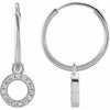 14K White .04 CTW Natural Diamond Single Initial O Hoop Earring Siddiqui Jewelers