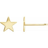 14K Yellow 6.2 mm Star Friction Post Earring Siddiqui Jewelers