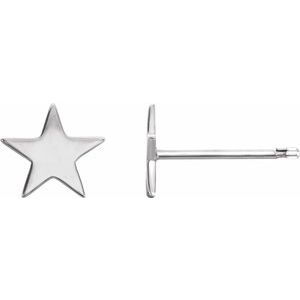Platinum 6.2 mm Star Friction Post Earring Siddiqui Jewelers