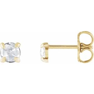 14K Yellow 1/3 CTW Rose-Cut Natural Diamond 4-Prong Claw Earrings Siddiqui Jewelers