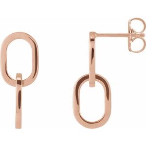 14K Rose Interlocking Oval Earrings Siddiqui Jewelers