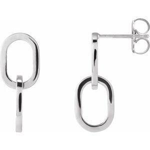 14K White Interlocking Oval Earrings Siddiqui Jewelers