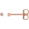 14K Rose .02 CT Natural Diamond Micro Bezel Single Stud Earring Siddiqui Jewelers