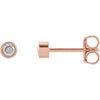 14K Rose .06 CT Natural Diamond Micro Bezel Single Stud Earring Siddiqui Jewelers