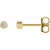 14K Yellow .03 CT Natural Diamond Micro Bezel Single Stud Earring Siddiqui Jewelers