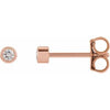14K Rose .03 CT Natural Diamond Micro Bezel Single Stud Earring Siddiqui Jewelers