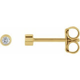 14K Yellow .025 CT Natural Diamond Micro Bezel Single Stud Earring Siddiqui Jewelers