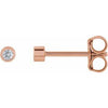 14K Rose .025 CT Natural Diamond Micro Bezel Single Stud Earring Siddiqui Jewelers