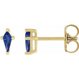 14K Yellow Lab-Grown Blue Sapphire Earrings Siddiqui Jewelers