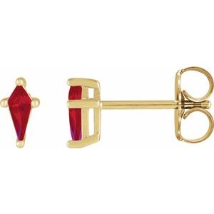 14K Yellow Lab-Grown Ruby Earrings Siddiqui Jewelers