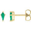 14K Yellow Lab-Grown Emerald Earrings Siddiqui Jewelers