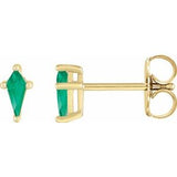 14K Yellow Lab-Grown Emerald Earrings Siddiqui Jewelers