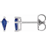 Platinum Lab-Grown Blue Sapphire Earrings Siddiqui Jewelers