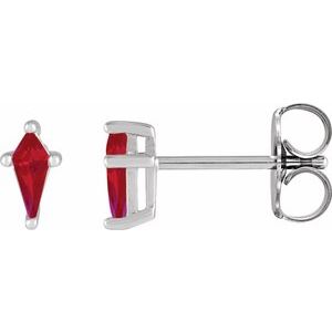 Sterling Silver Lab-Grown Ruby Earrings Siddiqui Jewelers