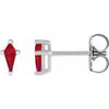 14K White Lab-Grown Ruby Earrings Siddiqui Jewelers