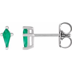 Sterling Silver Lab-Grown Emerald Earrings Siddiqui Jewelers