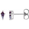 14K White Lab-Grown Alexandrite Earrings Siddiqui Jewelers