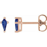 14K Rose Lab-Grown Blue Sapphire Earrings Siddiqui Jewelers