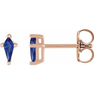 14K Rose Lab-Grown Blue Sapphire Earrings Siddiqui Jewelers