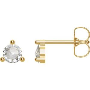 14K Yellow 1/3 CTW Rose-Cut Natural Diamond Earrings Siddiqui Jewelers