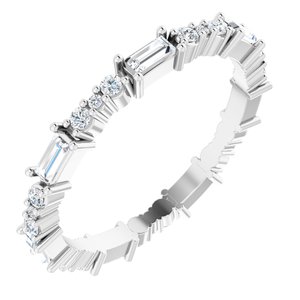 14K White 1/2 CTW Natural Diamond Eternity Band Size 7 Siddiqui Jewelers