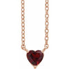 14K Rose Natural Mozambique Garnet Heart 16-18" Necklace  Siddiqui Jewelers