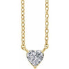 14K Yellow Natural White Sapphire Heart 16-18" Necklace  Siddiqui Jewelers