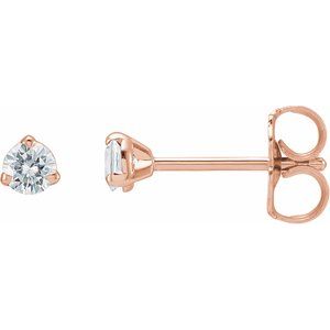 14K Rose 3 mm Stuller Lab-Grown Moissanite‚Ñ¢ Earrings Siddiqui Jewelers