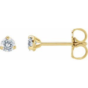 14K Yellow 3 mm Stuller Lab-Grown Moissanite‚Ñ¢ Earrings Siddiqui Jewelers