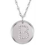 Sterling Silver 1/8 CTW Natural Diamond Posh Mommy¬Æ Initial B 18" Necklace Siddiqui Jewelers