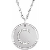 Sterling Silver .06 CTW Natural Diamond Posh Mommy¬Æ Initial C 18" Necklace Siddiqui Jewelers