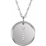 Sterling Silver .04 CTW Natural Diamond Posh Mommy¬Æ Initial I 18" Necklace Siddiqui Jewelers