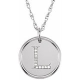 Sterling Silver .06 CTW Natural Diamond Posh Mommy¬Æ Initial L 18" Necklace Siddiqui Jewelers