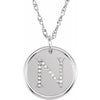 Sterling Silver 1/8 CTW Natural Diamond Posh Mommy¬Æ Initial N 18" Necklace Siddiqui Jewelers
